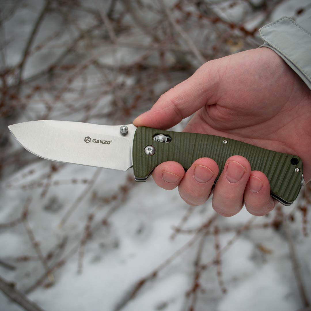 Ніж складаний Ganzo G720-G, сталь 440C, рукоять G10 зелена