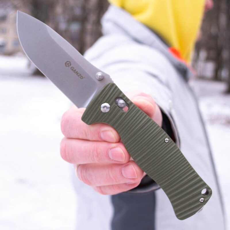 Ніж складаний Ganzo G720-G, сталь 440C, рукоять G10 зелена