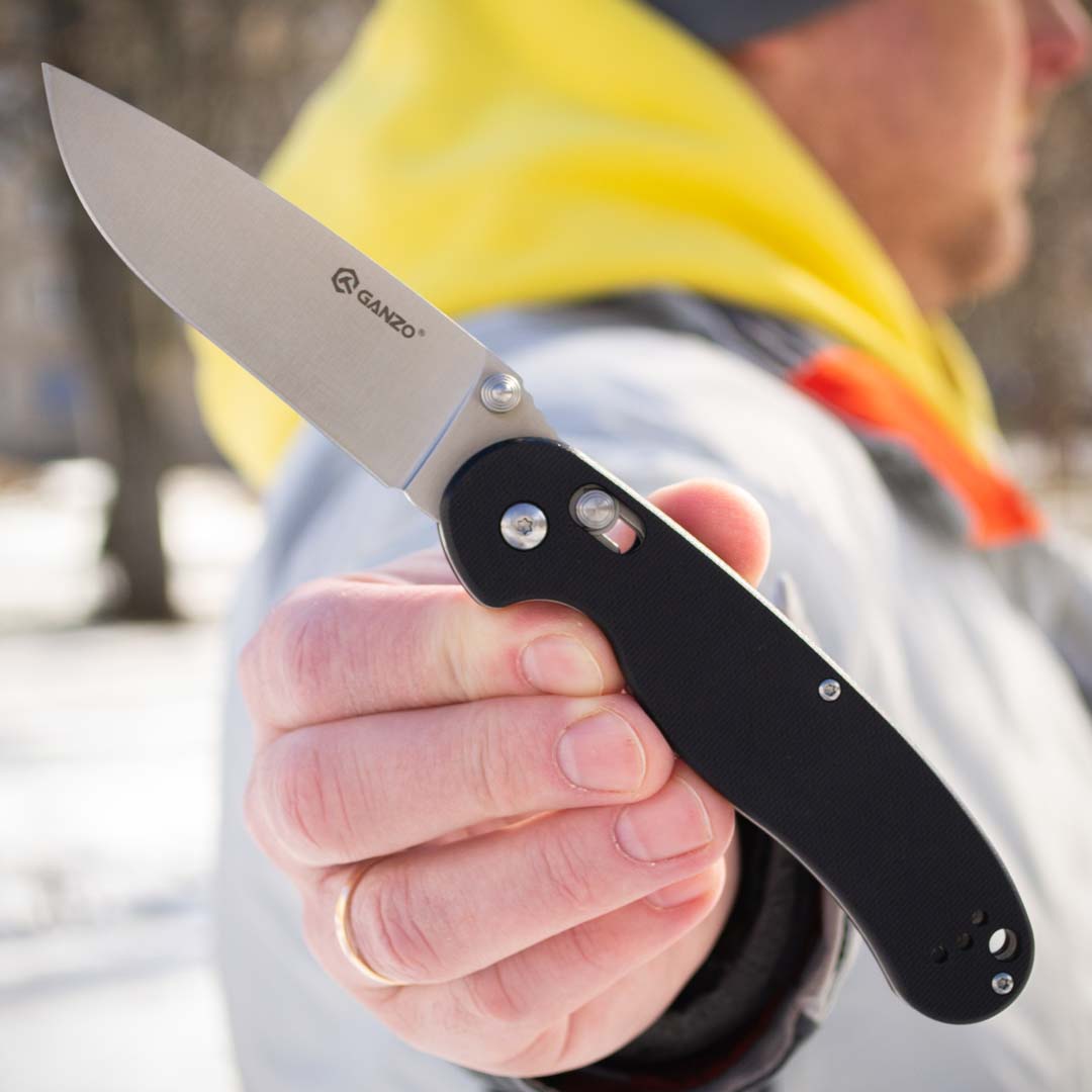 Ніж складаний Ganzo G727M-BK, сталь 440C, рукоять G10 чорна