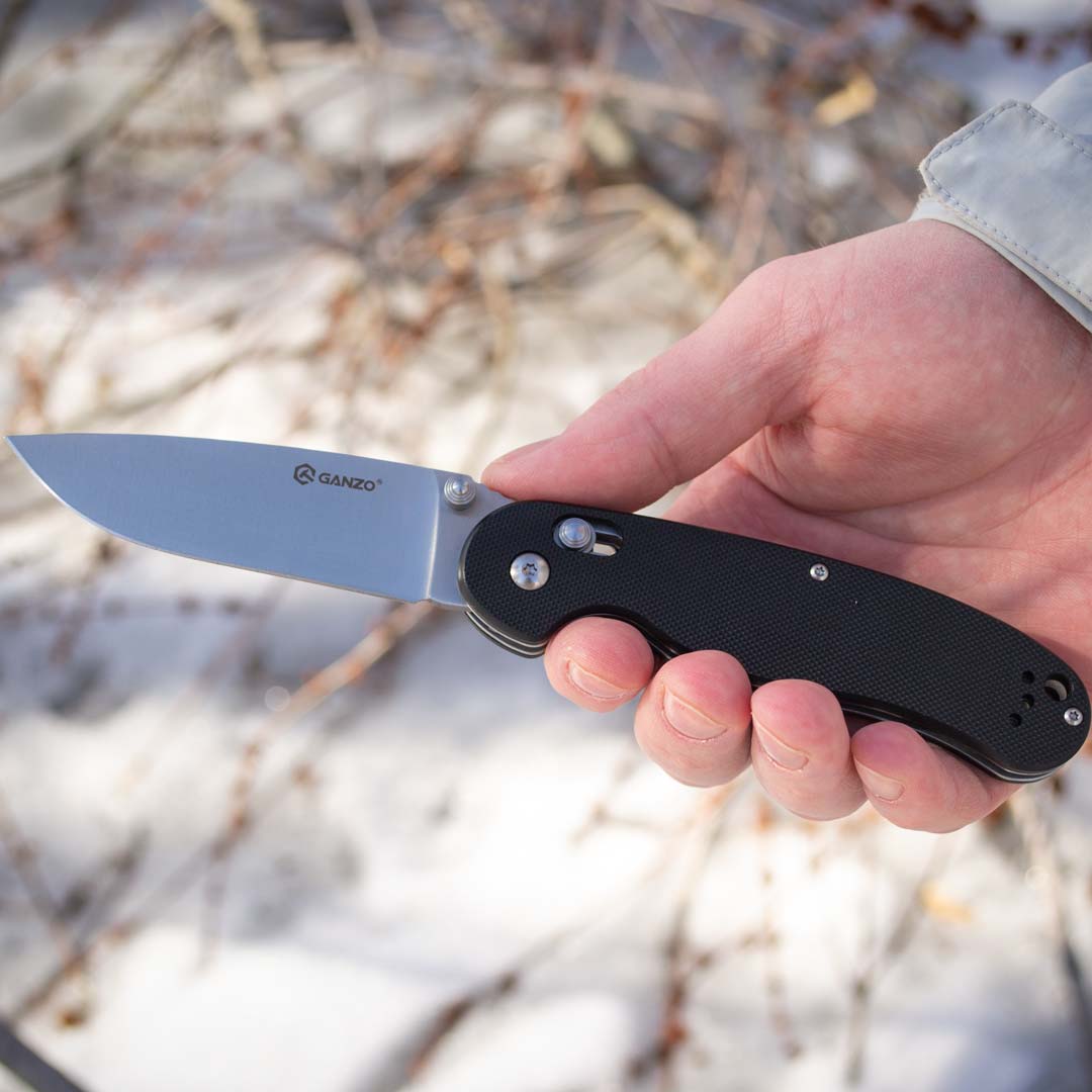 Ніж складаний Ganzo G727M-BK, сталь 440C, рукоять G10 чорна