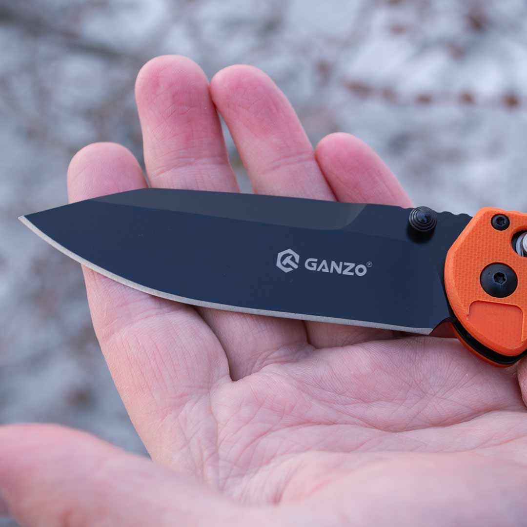 Ніж складаний Ganzo G7453P-OR, сталь 440C, рукоять помаранчева G10