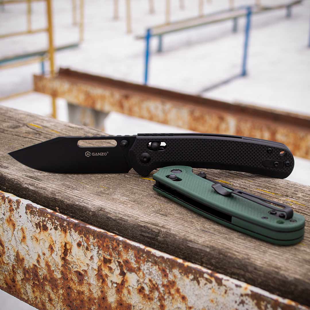 Ніж складаний Ganzo G768PT-GB, сталь D2, рукоять зелена G10