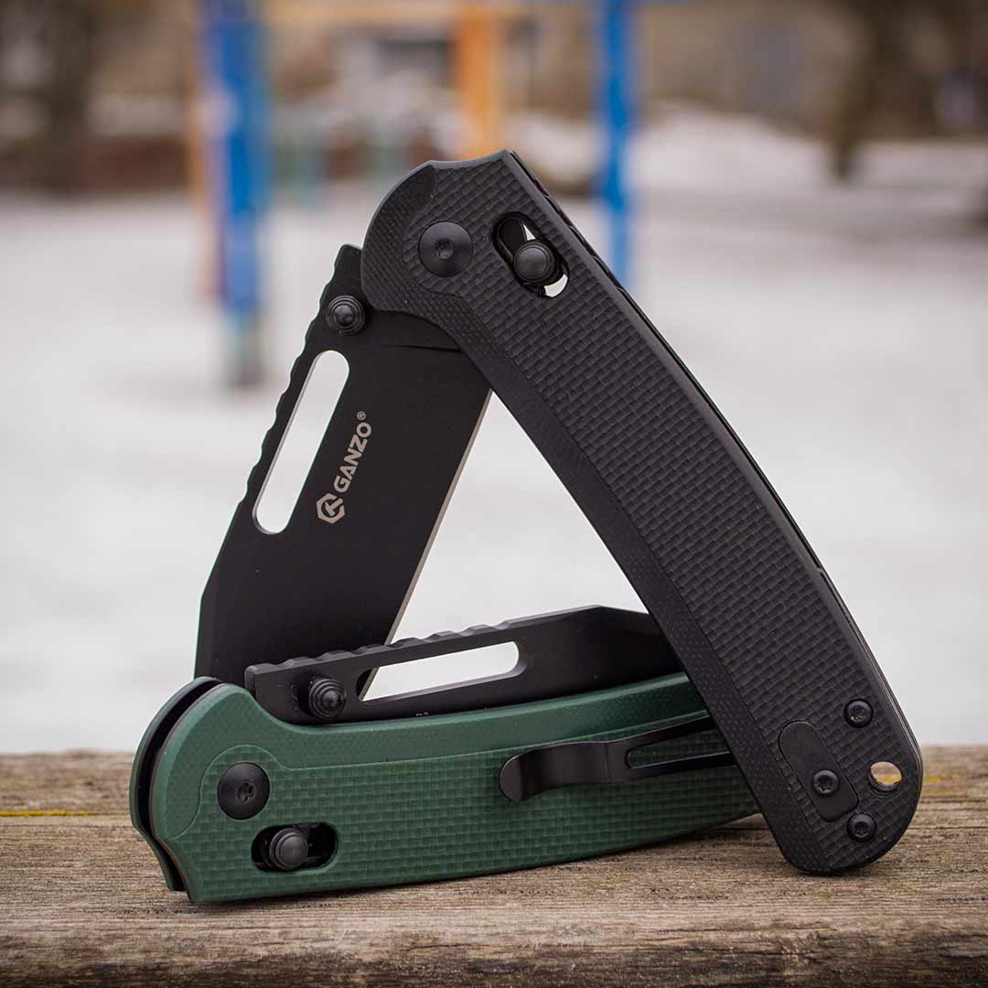 Ніж складаний Ganzo G768PT-GB, сталь D2, рукоять зелена G10