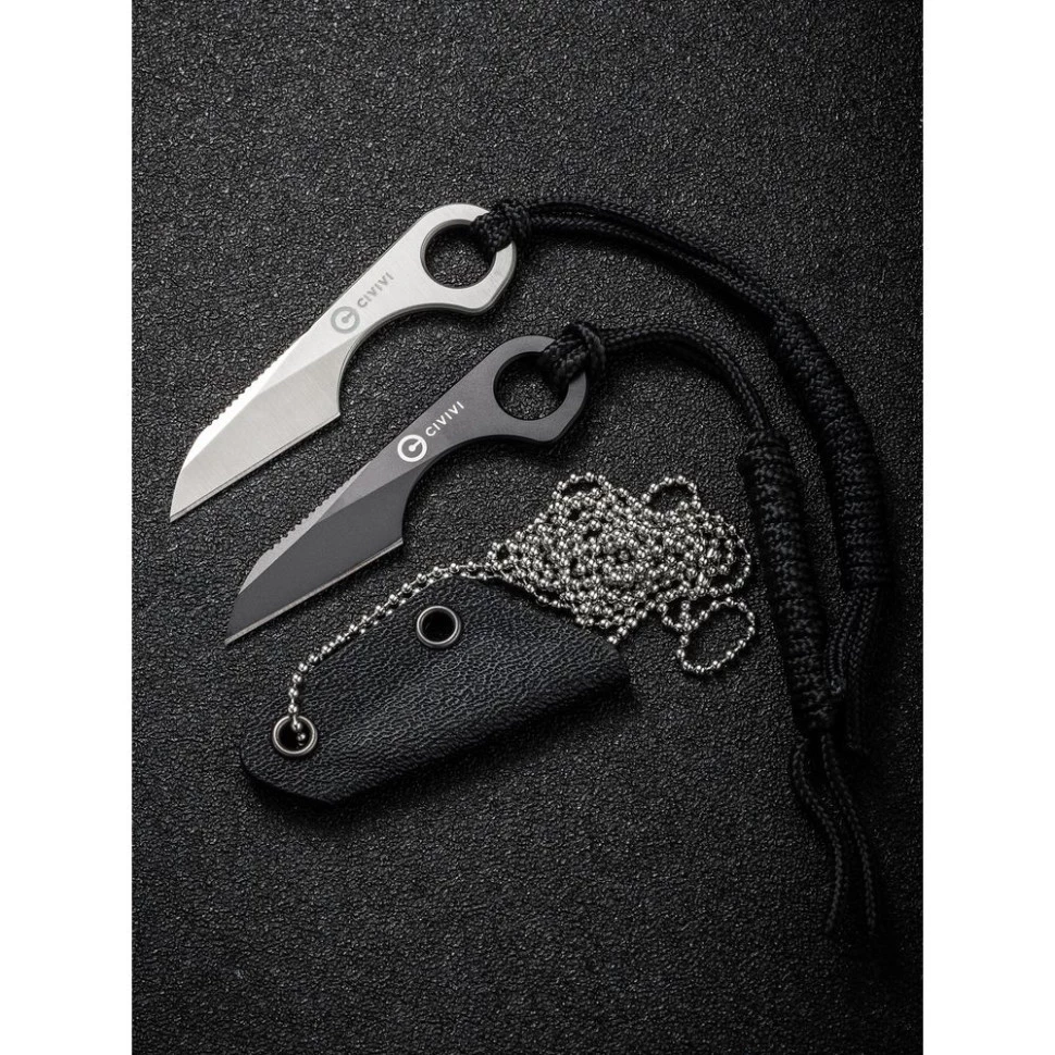 Ніж тактичний Civivi Gramis (2.6 см), сталь 14C28N, чорний (C23004-1)